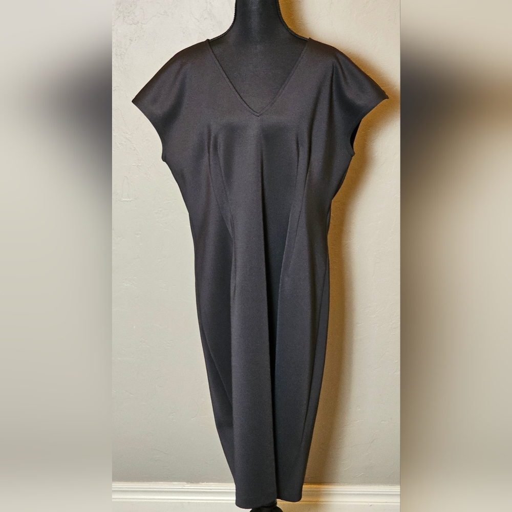 [EXPRESS] NWOT Elegant Double Knit Black Midi Dress《XL》